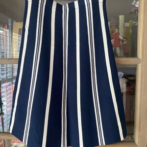 Ann Taylor Navy and White A-Line Skirt
